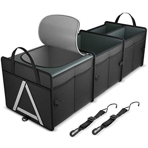 Trunk Organizer Storage with Cooler for Car and SUV (Large, Black)