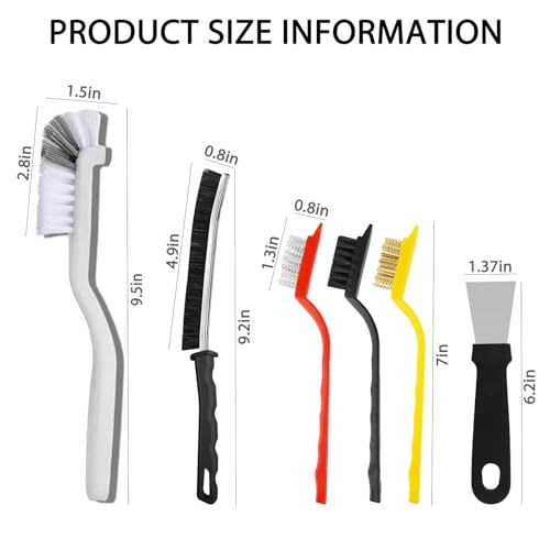 Commercial-Grade Crevice Cleaning Brush Set, Ultra-Stiff Heavy-Duty Gap Scrubber Tools for Bathroom Grout, Window Tracks & Auto Detailing, Zero Cross-Contamination,12Pcs - view 2