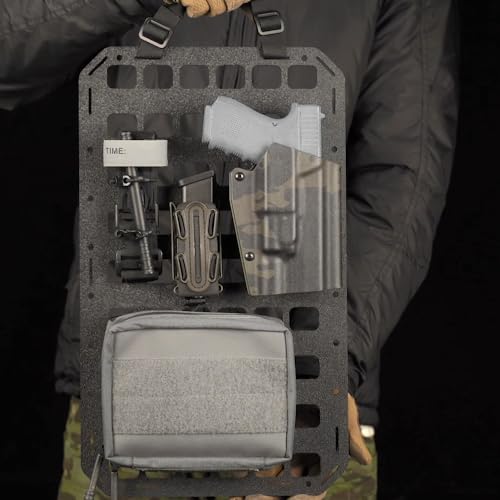 8x12.5inch Tactical MOLLE Organizer Platform for IFAK Pouch Gun Holster, Rigid Molle Panel Portable Insert Backpack Hunting Attachment - view 2