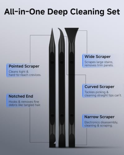 9-Piece Car Detailing Pick Set, Car Crevice Cleaning Tool for Tight Gaps, Remove Stickers, Labels, Grease & Grime - view 2