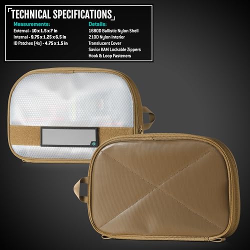 Core Tactical Mesh Zipper Pouch, 11" x 7" Modular EDC Tool Organizer Range Gear Utility Storage Pocket w/Hook Backing, Dump Pouch with Handle, 2-Pack - view 5