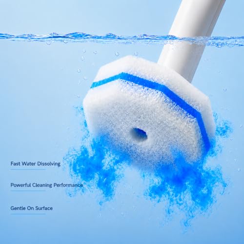 Disposable Toilet Brush Wand Kit with 50 Refills, Toilet Bowl Cleaner Brush Holder Sets for Bathroom Toilet Cleaning(White) - view 2