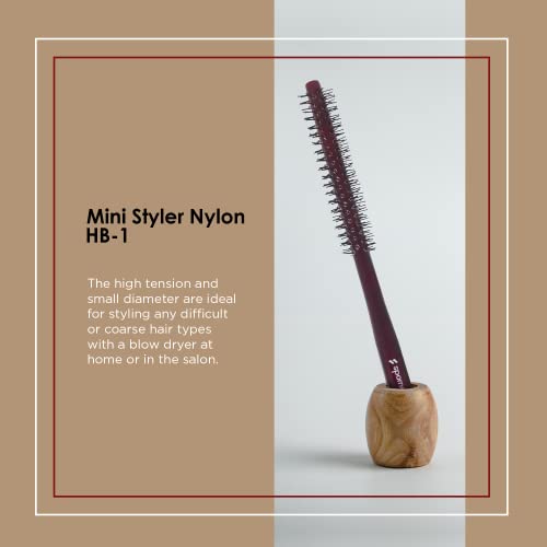 Mini Styler Boar Bristle .75 inch Round Brush for Blowouts, Volume, Styling, Finishing, Curling & Setting Short, Curly, Wavy, Straight, Thick, Normal or Thin Hair on Men & Women - view 2
