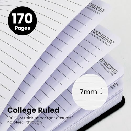 A5 Lined Spiral Notebook - 170 Pages, College Ruled, Yellow - view 4