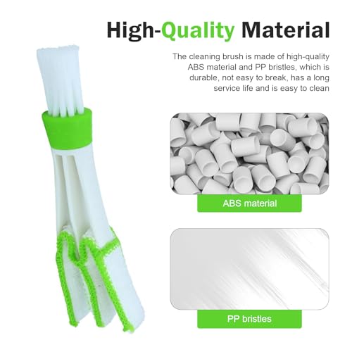3 PCS Mini Car Air Vent Gap Duster Brush, Double Ended Soft Bristle Dashboard Window Blind Duster, Deep Cleaning Car Interior Dust Remover Tool for Most Cars SUVs Trucks (Green) - view 4