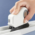 2 in 1 Groove Cleaning Brush, Window Track Cleaning Tools, Multifunction Window Track Cleaner with Hard Bristle and Hidden Scraper, Crevice Brush for Sliding Door Track, Window Seal, Sill (Gray)