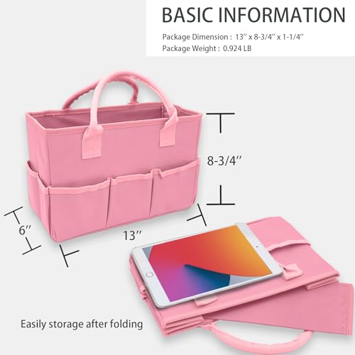 Art Organizer Craft Storage Tote Bag with Multiple Pockets (Pink) - view 4