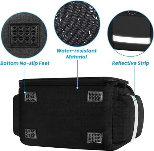 Medical Bag, Home Health Nurse Bag with Nonslip Bottom, Black - view 5