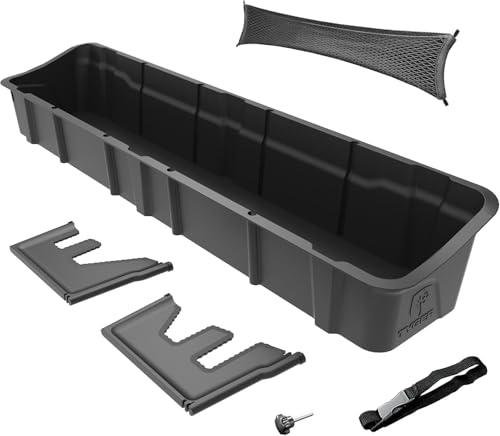 Underseat Storage Box Compatible with 2015-2026 Ford F-150; 2017-2026 F-250 F-350 SD Supercrew Cab, Black Rear Under Seat Storage Organizer Cargo Box | TG-CB5F2228