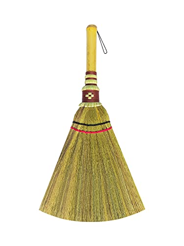 Handmade,Natural Grass Asian, Whisk Broom Thai, Handle Bamboo, Soft Brush Mini with Solid Wood Handle Retro Nature No Static Electricity Sweeping 13in - view 6