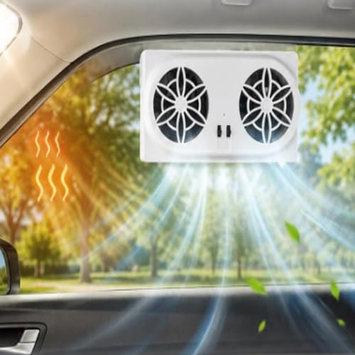 Solar powered car ventilator fan, solar powered car window fan (white2) - view 3