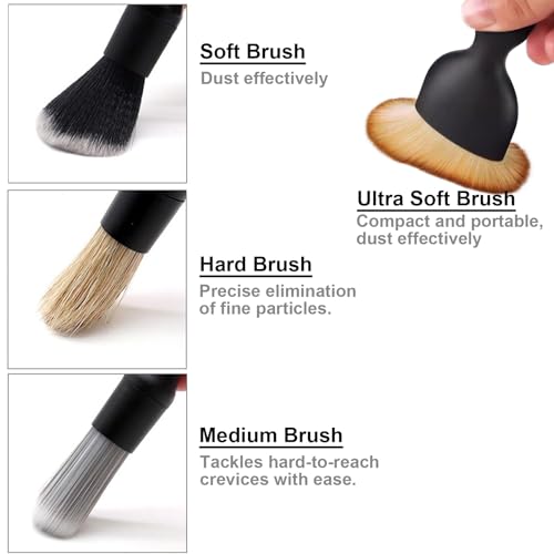 4 PCS Car Detailing Brush Set for Cleaning Interior or Exterior, Boars Bristle Detailing Brushes, Dusting Cleaning Supplies, Tool for Emblem, Air Vents, Wheels, Leather Upholstery Seat - view 2