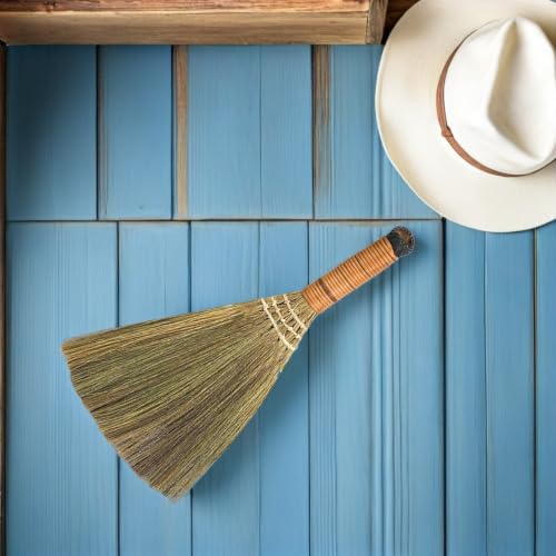2Pcs Indoor Grass Broom Whisk Broom Thai Handle Broomstick Sweeping Cleaning Tool Asian Handmade Craft Broom for Home Kitchen Bedroom - view 5
