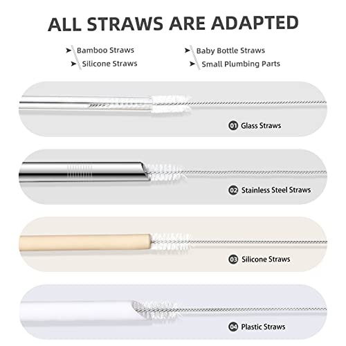 9-Piece Straw Cleaner Brush Kit - for Stanley Mug 40, 30, 20 oz, (3-Size) Extra Long Pipe Cleaners, Straw Cleaning Brush for Tumbler, Sippy Cup, Bottle and Tube - view 4