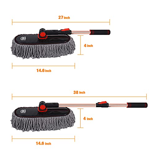 Auto Duster Extendable Handle, Car Duster Set, Scratch Remover Large and Small Brushes Remove Dust Exterior Interior of RVs and Trucks, Microfiber Auto Interior Brush, 2-Packs - Gifts for Men Women - view 2