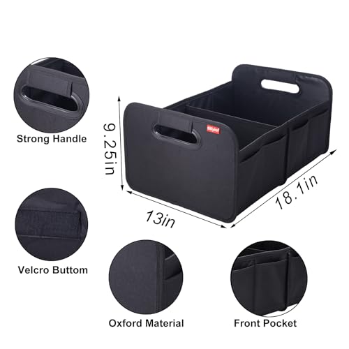 Trunk Organizer For Suv & Sedan,Car Organizers and Storage, Waterproof Collapsible & Adjustable Straps,35L Sturdy Car Organization for Car Accessories, Tools,Sundries,2 Compartment（Black） - view 2