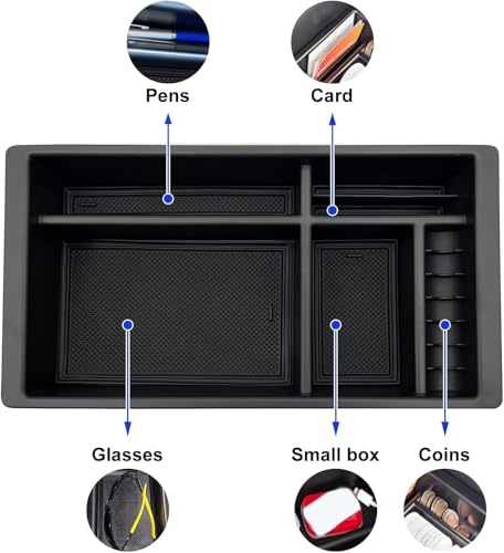 Center Console Organizer Compatible with 2015-2020 Chevy Yukon Tahoe Suburban and 2014-2018 GMC Sierra Silverado Tray Accessories Armrest Storage-Full Console w/Bucket Seats ONLY - view 5