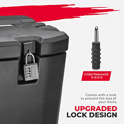 Under Seat Storage Box | 28.5L/7.53 Gal | with Lock | Compatible with Polaris Ranger XP 1000/Crew | 2018-2025 2026 | Replace #2882910 | Waterproof | Dual Bin Dry Storage Box | Fit Door - view 5