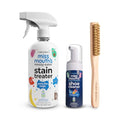 Messy Eater Stain Remover & Shoe Cleaning Kit - 16oz Spray, Messy Steppers Sneaker Cleaner & Laundry Brush - Spot Cleaner for Clothes, Carpet & Shoes