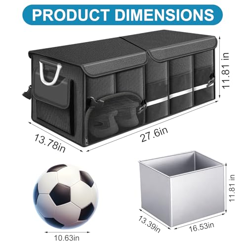 92L Large Collapsible Trunk SUV Organizer with Cover - view 7
