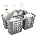 Portable Shower Caddy Basket Plastic Storage Basket with Compartments Grey