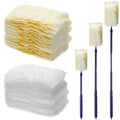 180 Pcs 180° Disposable Dusters Refills Thickened Degree Heavy Duty Dusters Replacement Head with 3 Handles for Furniture Ceiling Cleaning(White, Orange)