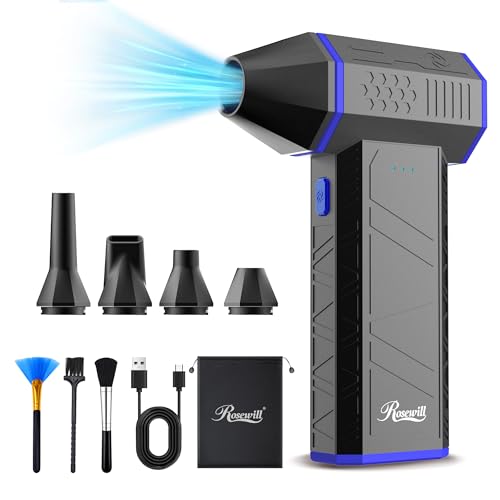 Electric Air Duster - 110,000 RPM Super Power Cordless Compressed Air Duster, 3-Gear Adjustable Mini Blower with Fast Charging, Dust Blower for Computer, Keyboard, Pet, House, Outdoor and Car