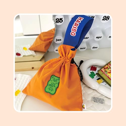 Haribo Gummy Bear Drawstring Pouch, Soft Polyester Lined Bag with Drawcord, Cute Portable Storage for Small Items - view 5