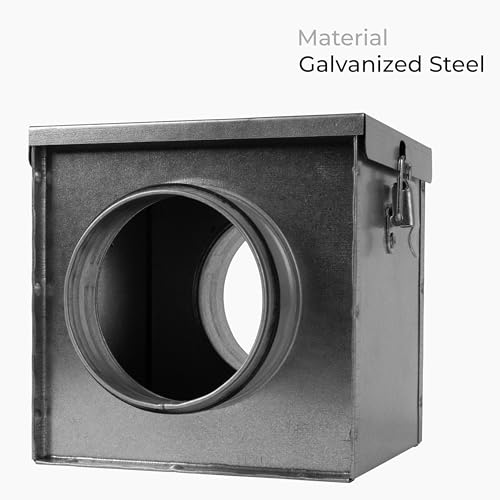 4 Inch Filter Box - Inline Duct Filter for Round Duct - Galvanized Steel Air Filter with EPDM Rubber Seal Gaskets - Intake Filter Ventilation - Air Filtration System for Home - view 5