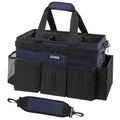 Wearable Cleaning Caddy Bag, Cleaning Caddy Supplies Organizer with Handle & Shoulder Straps for Housekeepers, Under Sink & Car Cleaning Tool Organizers with 4 Foldable Divider Navy (DarkBlue)