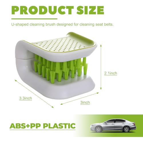 Car Seat Belt Cleaning Brush, Double Sided U-Shaped Safety Belt Bristle Scrubber Washing Tool, Multifunctional Foldable Closed Structure Seatbelt Cutlery Cleaner Brush - view 2