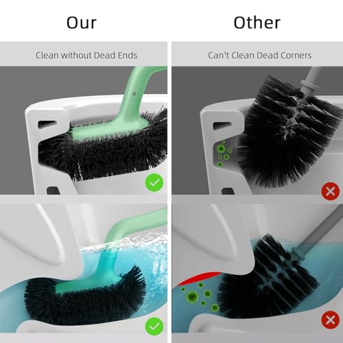 Toilet Bowl Brush Holder Set: Bathroom Deep Cleaning Scrubber - view 3