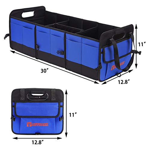 Multipurpose Car Trunk Organizer with Straps,Non-Slip Waterproof Bottom,Durable Collapsible Adjustable Compartments Cargo Storage,Upgraded Handle,AK-076 - view 2