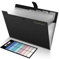 Accordion File Organizer, Expanding File Folder with 8 Pockets, Portable Document Paper Organizer, Letter/A4 Size Filing Folder，School Office Supplies Hospital Bag Essentials Black