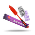 Large Universal Purple & White Premium Flat Microfiber Brush – Detailing Tool for Tight Spaces – Removable Head with Extra Covers – Interior Cleaning Accessory