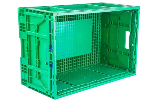 Hudson Exchange 23.62 x 15.75 x 11.81" (15.2 Gallon) Collapsible Straight Wall Handled Storage Container Tote, Green - view 4