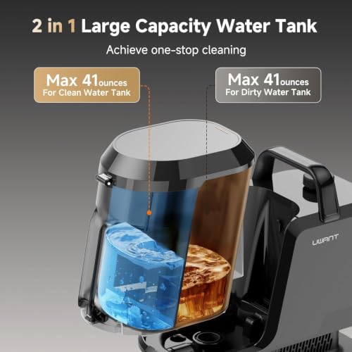Carpet Cleaner Machine with Steam&Hot&Cold Water System, 18KPa Powerful Suction, Multi-Purpose Upholstery Cleaner for Carpet, Stairs, Sofa & Pet Messes, Portable Carpet Steam Cleaner Set of 1 - view 6