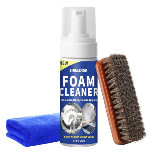Car Interior Cleaner Kit Multifunctional Foam Cleaner, Clean Cars Seat Carpet Upholstery with Detailing Brush & Towel Deep Inside Cleaning Remove Stain from Leather/Fabric/Vinyl/Plastic - 5oz
