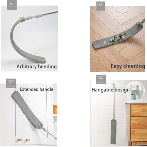 2026 New Retractable Gap Dust Cleaning Artifact with 3 Microfiber Dusting Cloths,Extendable Duster Cleaning Tool,Reusable Washable Dusting Wand for Home,Ceiling,Blinds,Furniture(1PCS) - view 6