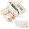 Large Capacity Cute Pencil Case, Aesthetic Pen Pouch, White with Pink Bow Pattern Pencil Bag, Kawaii Stationery Storage and Organizer, Supplies for Teen and Adult Girls