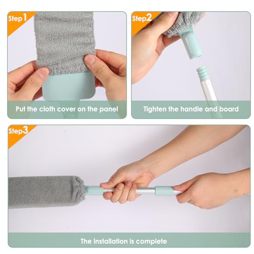 Retractable Gap Dust Cleaner, Long Handle CleaningTool with 3 Washable Microfiber Dusting Cloths, Duster Brush for Cleaning Under Appliances - view 4