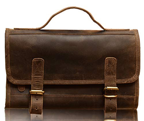 Premium Buffalo Leather Hanging Toiletry Bag Travel Dopp Kit - view 2