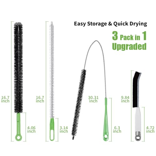 4pcs Flexible Cleaning Brush Set for Dryer Vents, Fridge Coils, HVAC Systems & Tight Spaces – Multi-Use Lint and Dust Remover with Crevice Brush and Detailing Tools - view 2
