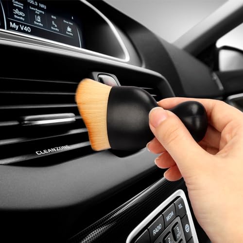 Car Interior Detailing Brush, 2PCS Car Interior Cleaning Soft Brush, Curved Design Car Cleaning Brush Dust Collectors, Car Interior Cleaning Tool Brush with Cover - view 7
