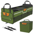 Car Trunk Organizer for SUV, Heavy Duty Waterproof Trunk Organizer, Foldable Collapsible Car Organizer with Cooler, Multi-Compartment Large Trunk Organizer (95L), Green-M003