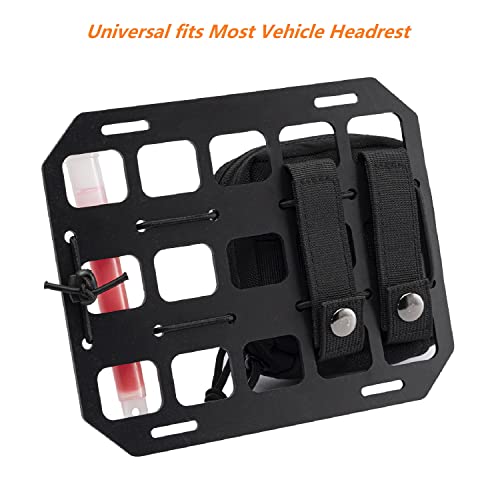 Car Headrest Organizer MOLLE Panel for Vehicle Seat Back EDC Pouch Tool Holster Bag Gadget Holder Backpack Insert Panel Tactical Gear Rack Truck Equipment Plate Modular Storage Shelf - view 4