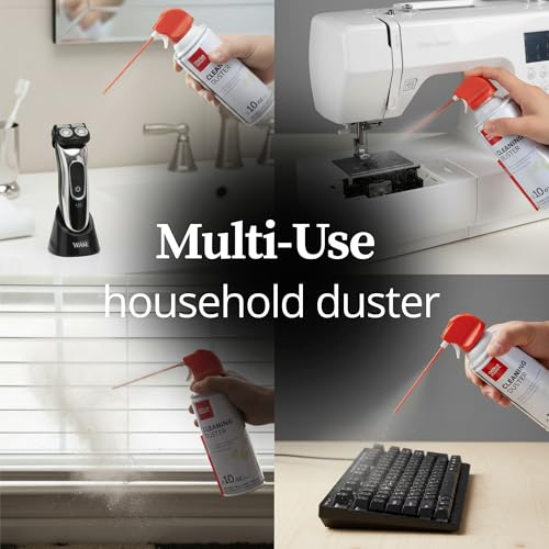 Cleaning Duster, 10 Oz Compressed Canned Air for Electronics, Keyboard Cleaner for Computer, Laptop, PC, Printer, Office Equipment, Moisture-Free, Pack of 6 - view 3