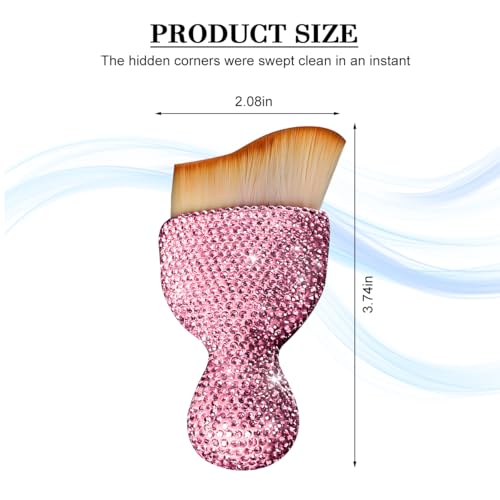 Rhinestone Car Detailing Brush with Soft Bristles, Pink - view 2