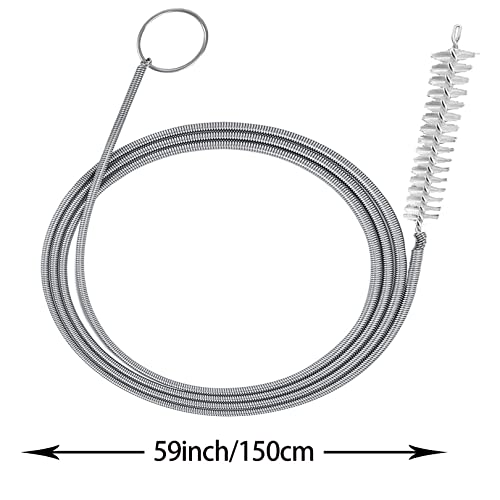 Extra Long Pipe Tube Cleaner Fridge Drain Pipe Dredging Tool Flexible Drain Brush Skinny Tube Spiral Cleaning Brush Drinking Straw Cleaner Brush Nylon Spring Aquarium Filter Brush 155CM (1) - view 2
