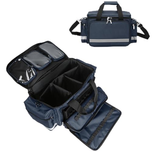 Medical Bag Empty First Aid Bag Emergency Responder Bag Professional First Aid Kits Storage with Inner Dividers and No-Scratch Bottom,Trauma Bag for Home Health